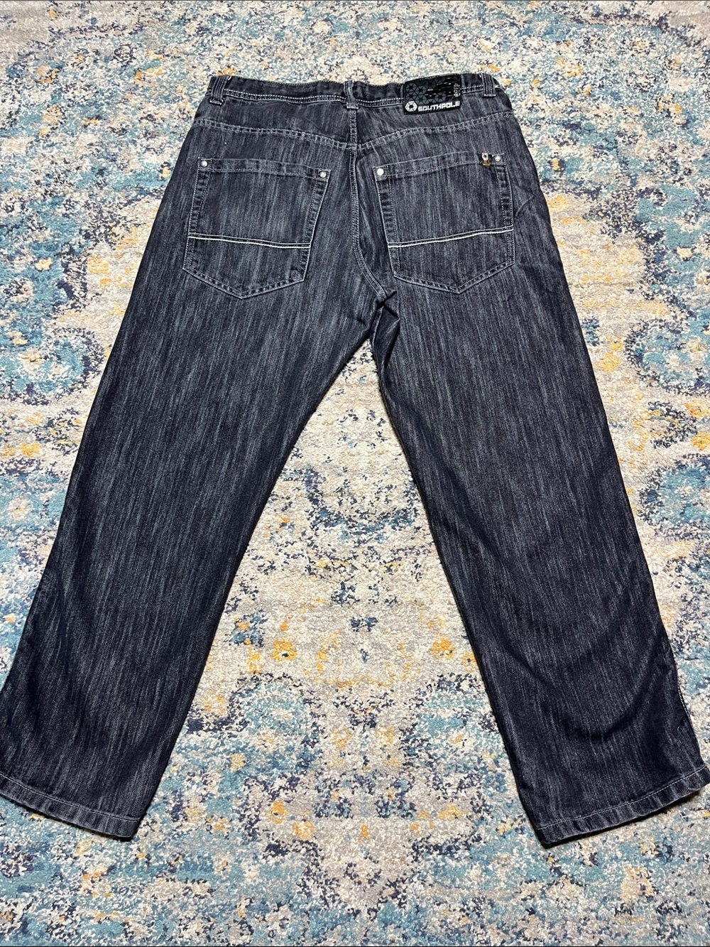 VTG Y2K South Pole Dark Charcoal Jeans Size 38x32